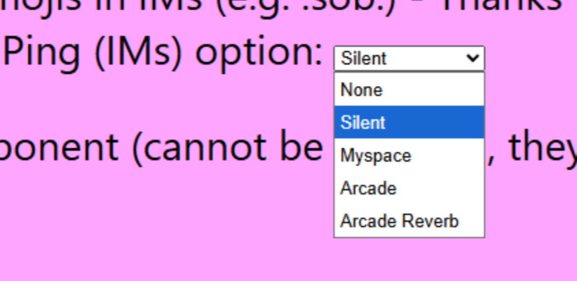 Notification options